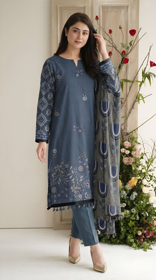 BISMIL 3 PIECE - PRINTED LAWN SUIT Unstitched 028