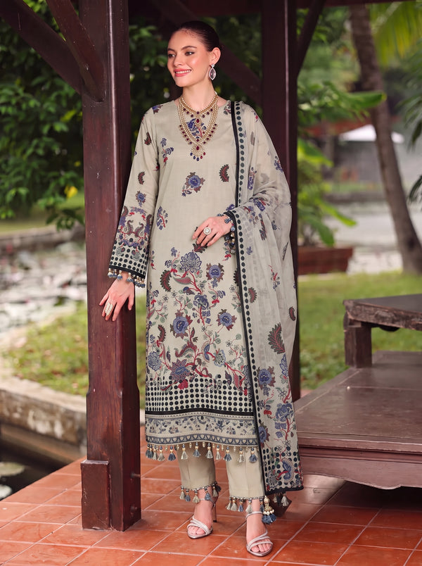 BISMIL 3 PIECE - PRINTED LAWN SUIT Unstitched