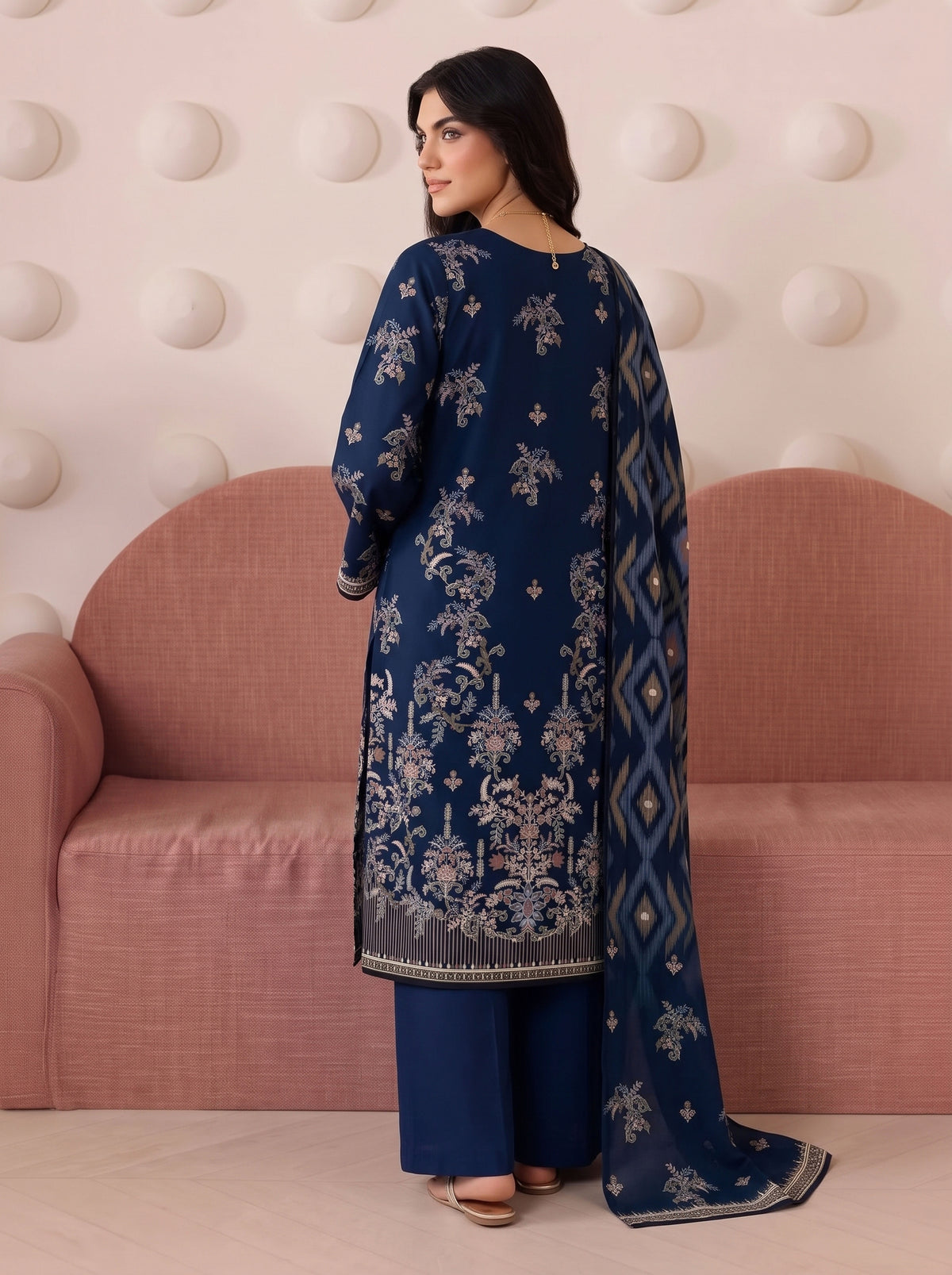 BISMIL 3 PIECE - DIGITAL PRINTED VISCOSE SUIT Unstitched