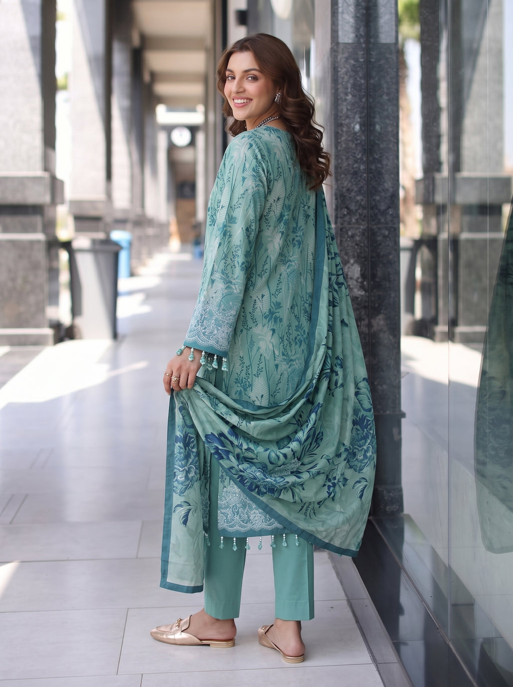 BLOSSOM 3 PIECE - DIGITAL PRINTED Karandi SUIT Unstitched