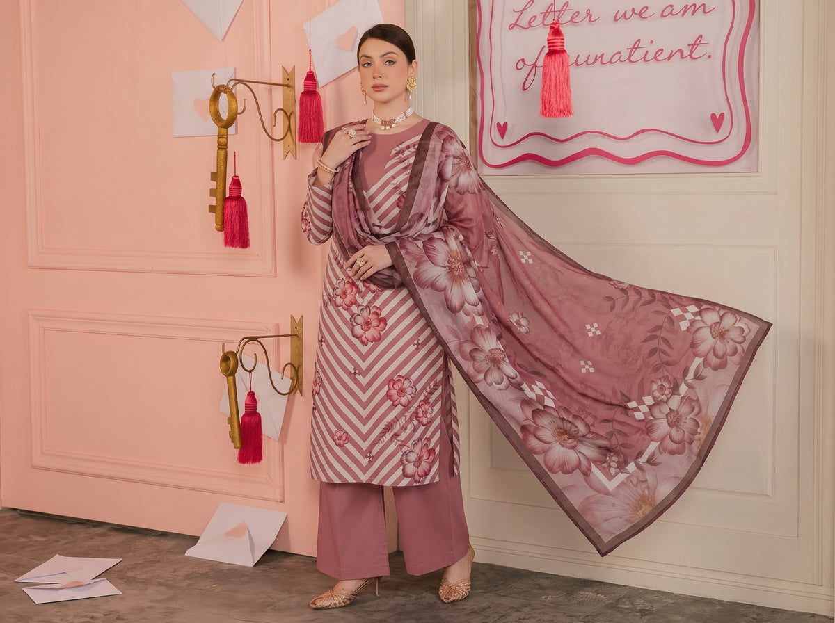 BISMIL 3 PIECE - DIGITAL PRINTED LAWN SUIT Unstitched