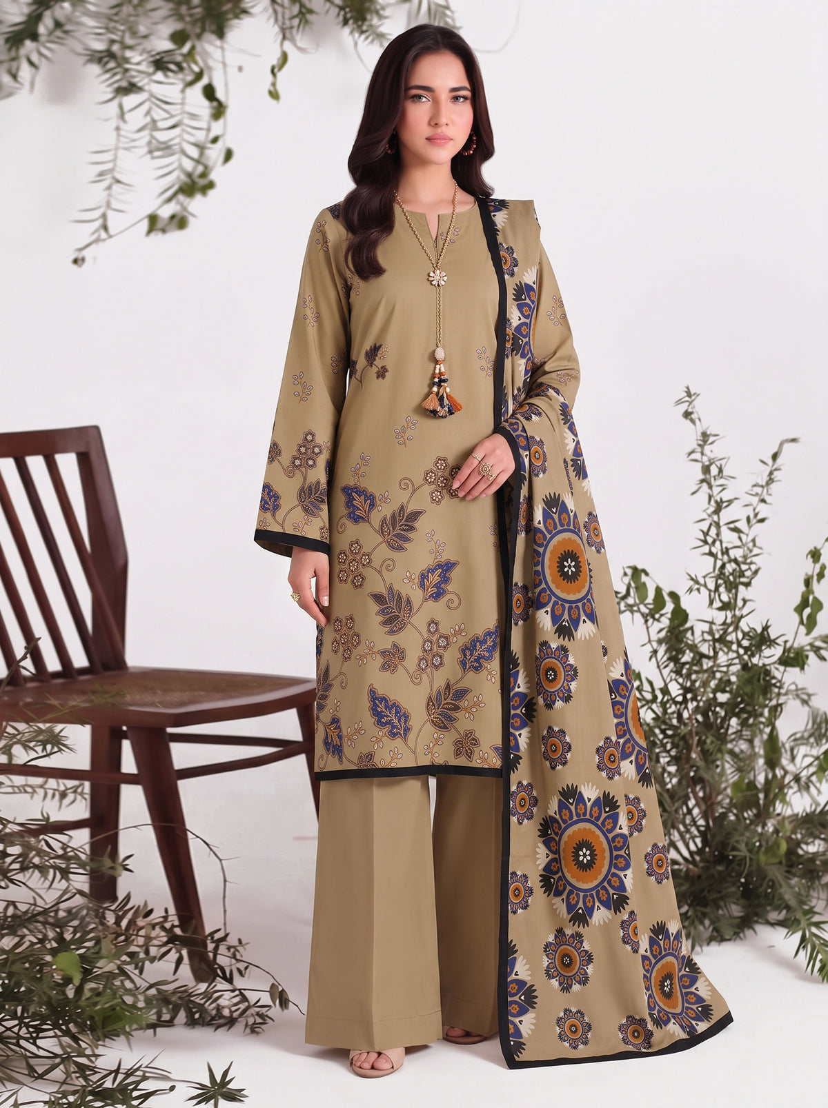 BISMIL 3 PIECE - DIGITAL PRINTED PREMIUM VISCOSE SUIT Unstitched 07