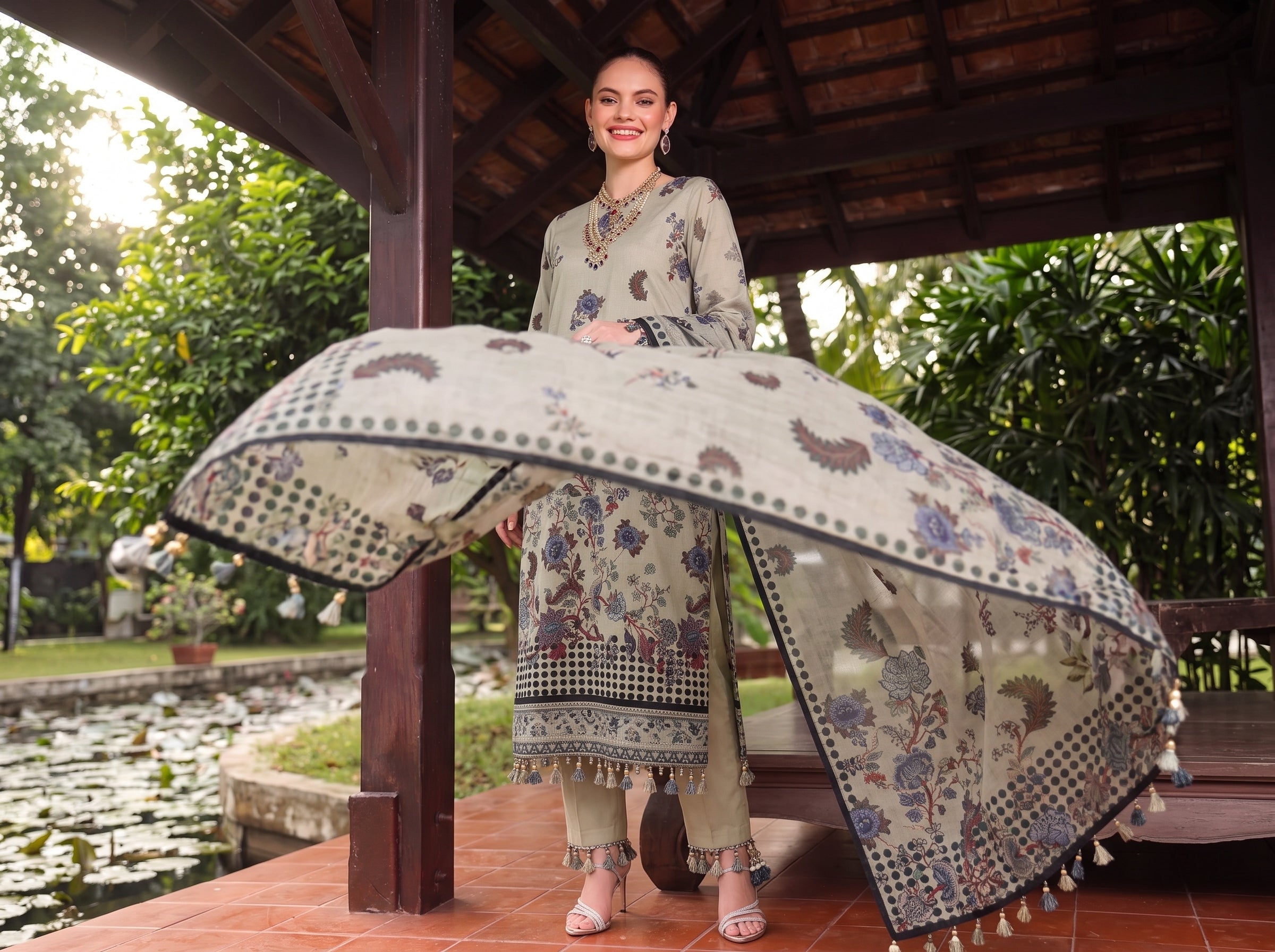 BISMIL 3 PIECE - PRINTED LAWN SUIT Unstitched