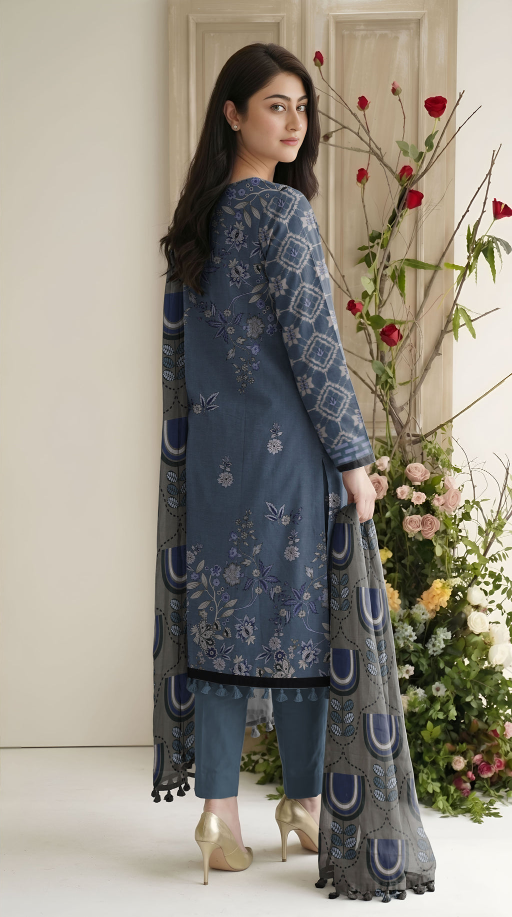 BISMIL 3 PIECE - PRINTED LAWN SUIT Unstitched 028