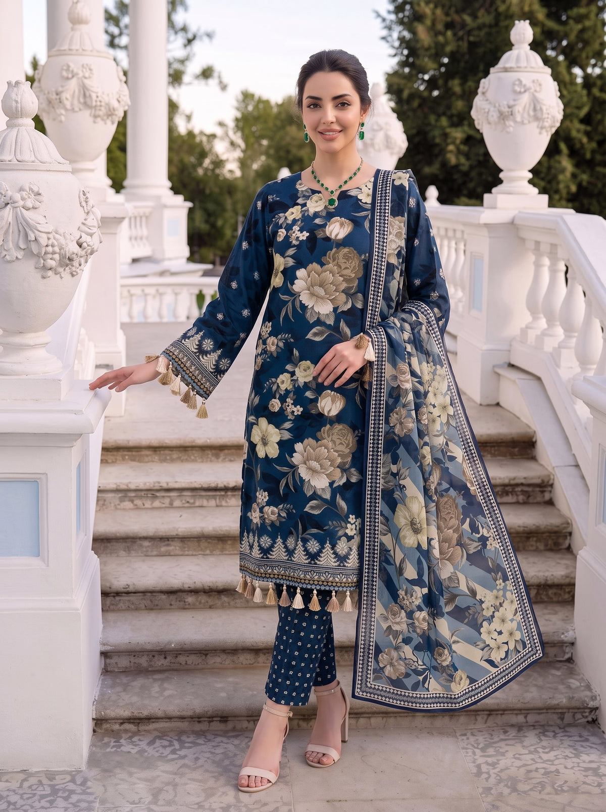 BLISS 3 PIECE - PRINTED LAWN SUIT Unstitched