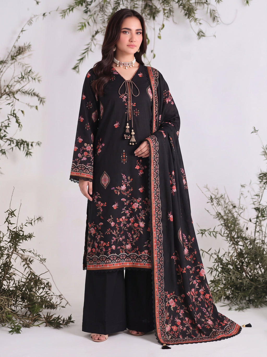 BISMIL 3 PIECE - DIGITAL PRINTED PREMIUM VISCOSE SUIT Unstitched 08