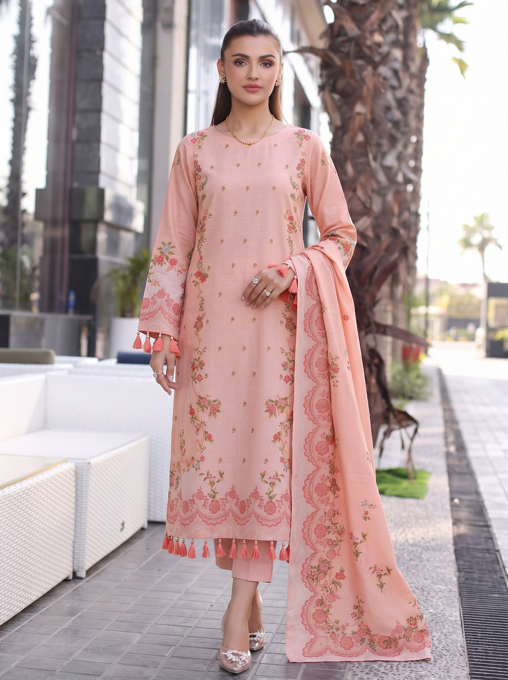 BLOSSOM 3 PIECE - DIGITAL PRINTED Karandi SUIT Unstitched