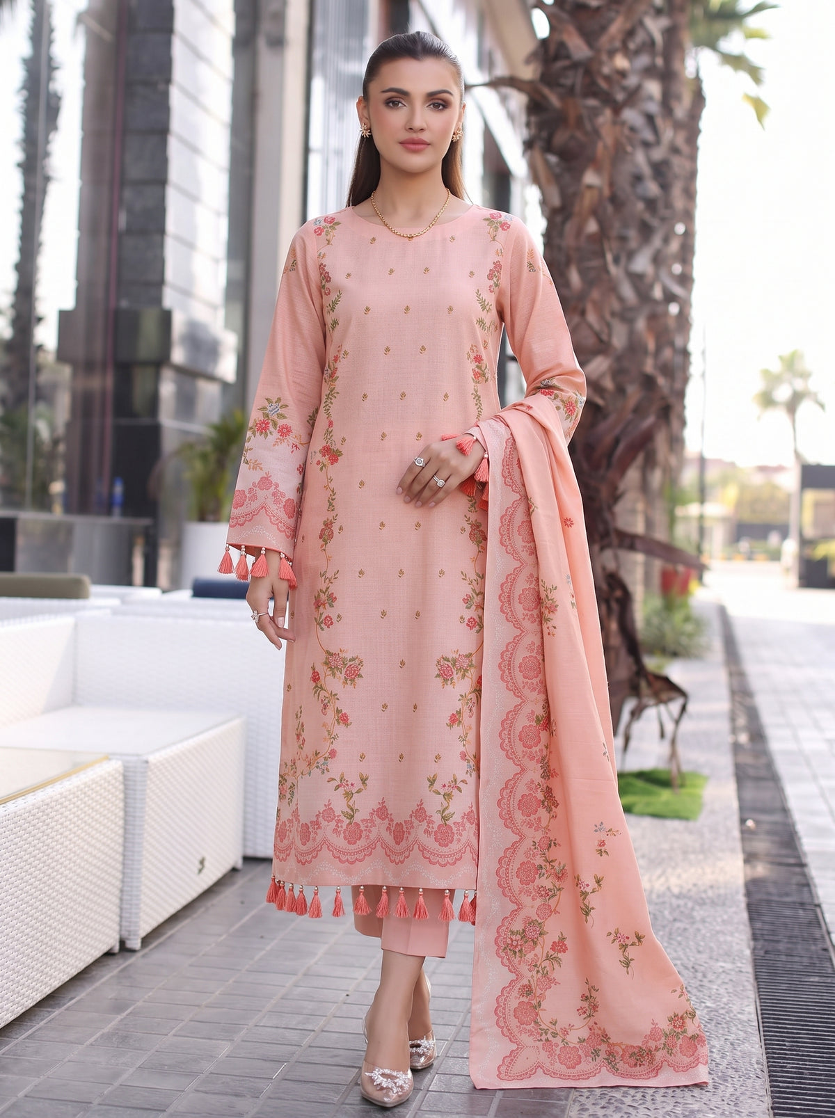BLOSSOM 3 PIECE - DIGITAL PRINTED Karandi SUIT Unstitched