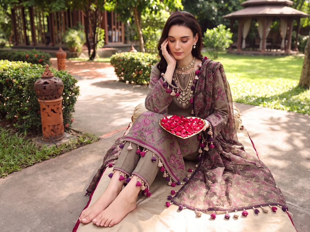 BISMIL 3 PIECE - PRINTED LAWN SUIT Unstitched