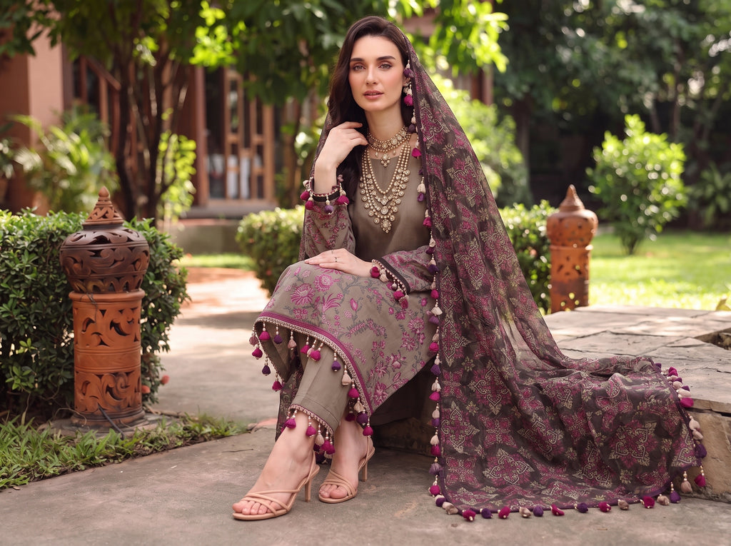 BISMIL 3 PIECE - PRINTED LAWN SUIT Unstitched