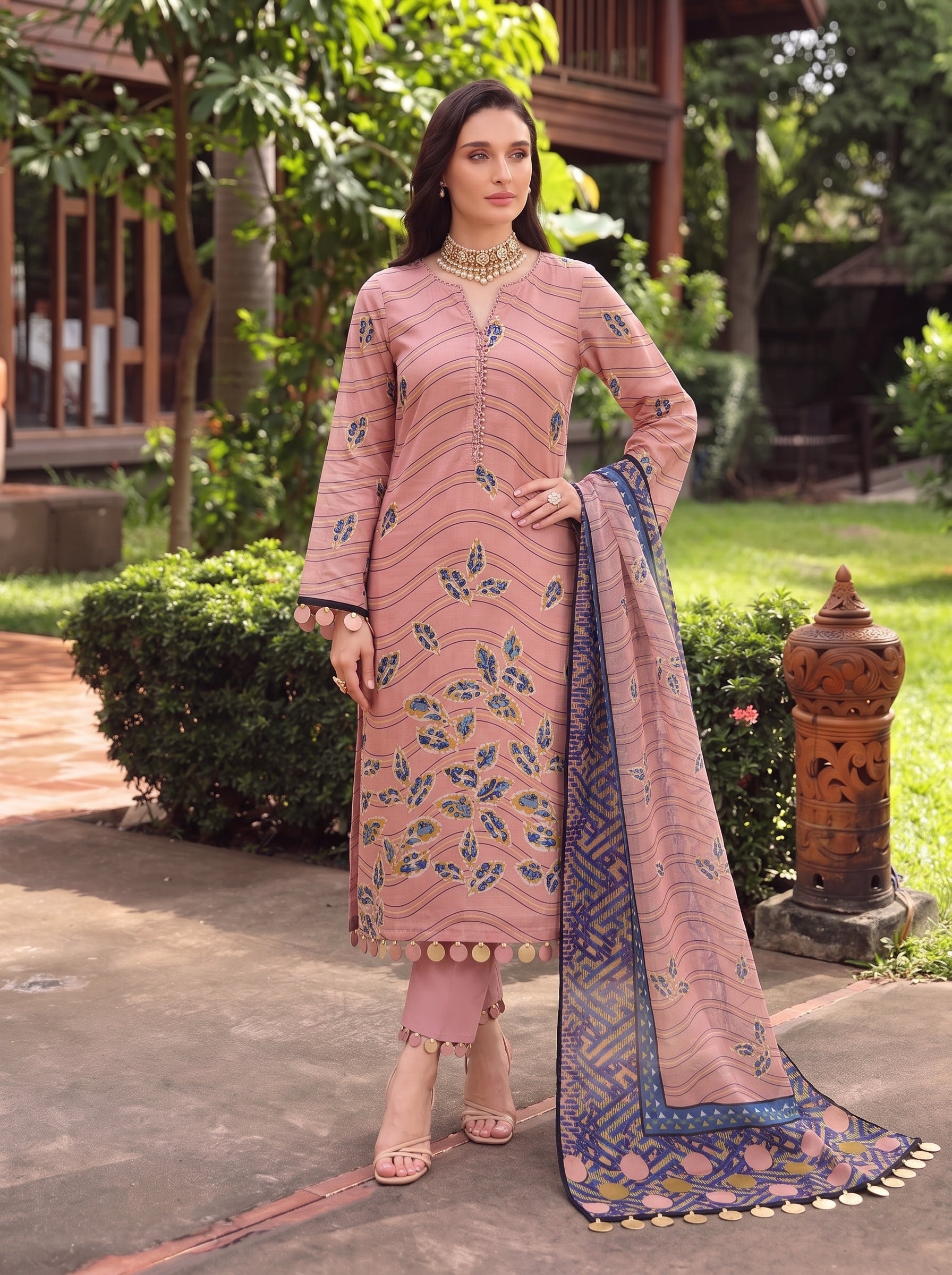 BISMIL 3 PIECE - PRINTED LAWN SUIT Unstitched