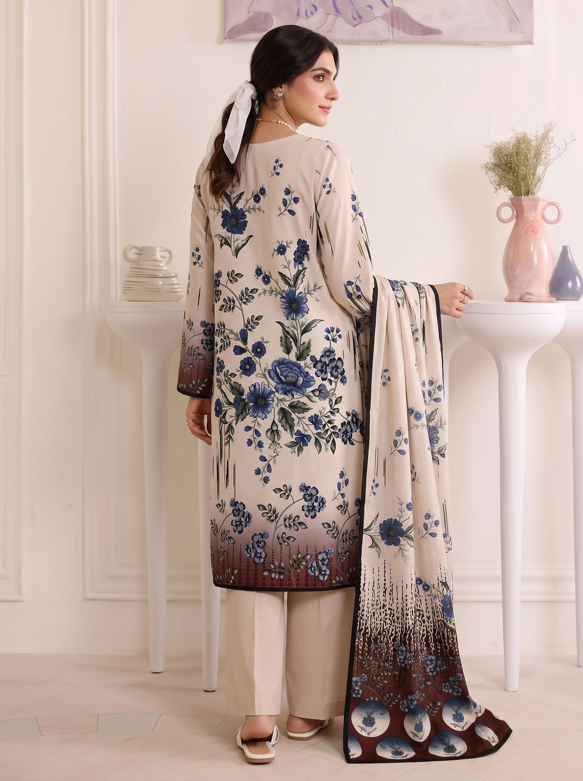 BISMIL 3 PIECE - DIGITAL PRINTED VISCOSE SUIT Unstitched