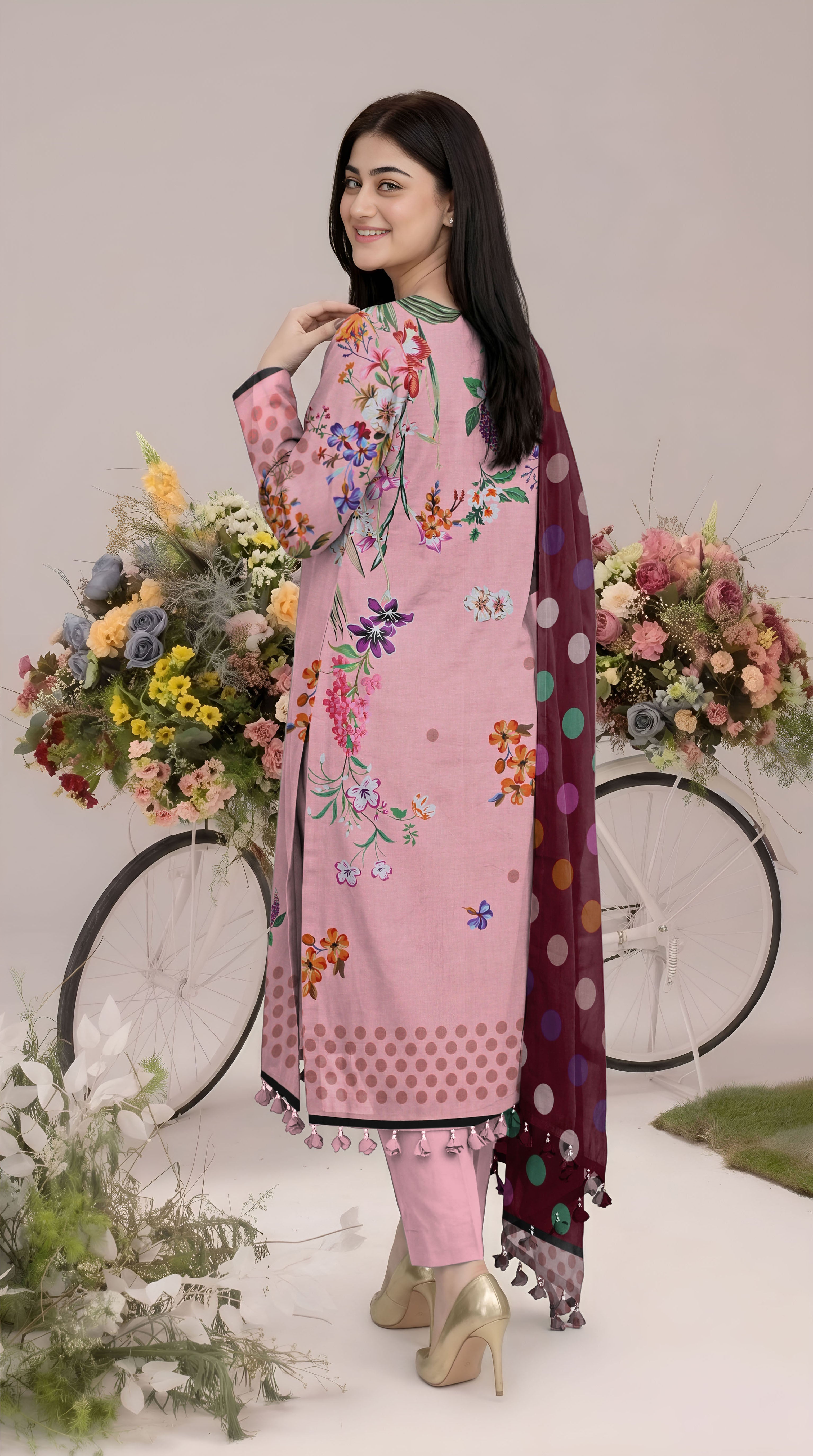 BISMIL 3 PIECE - PRINTED LAWN SUIT Unstitched 025