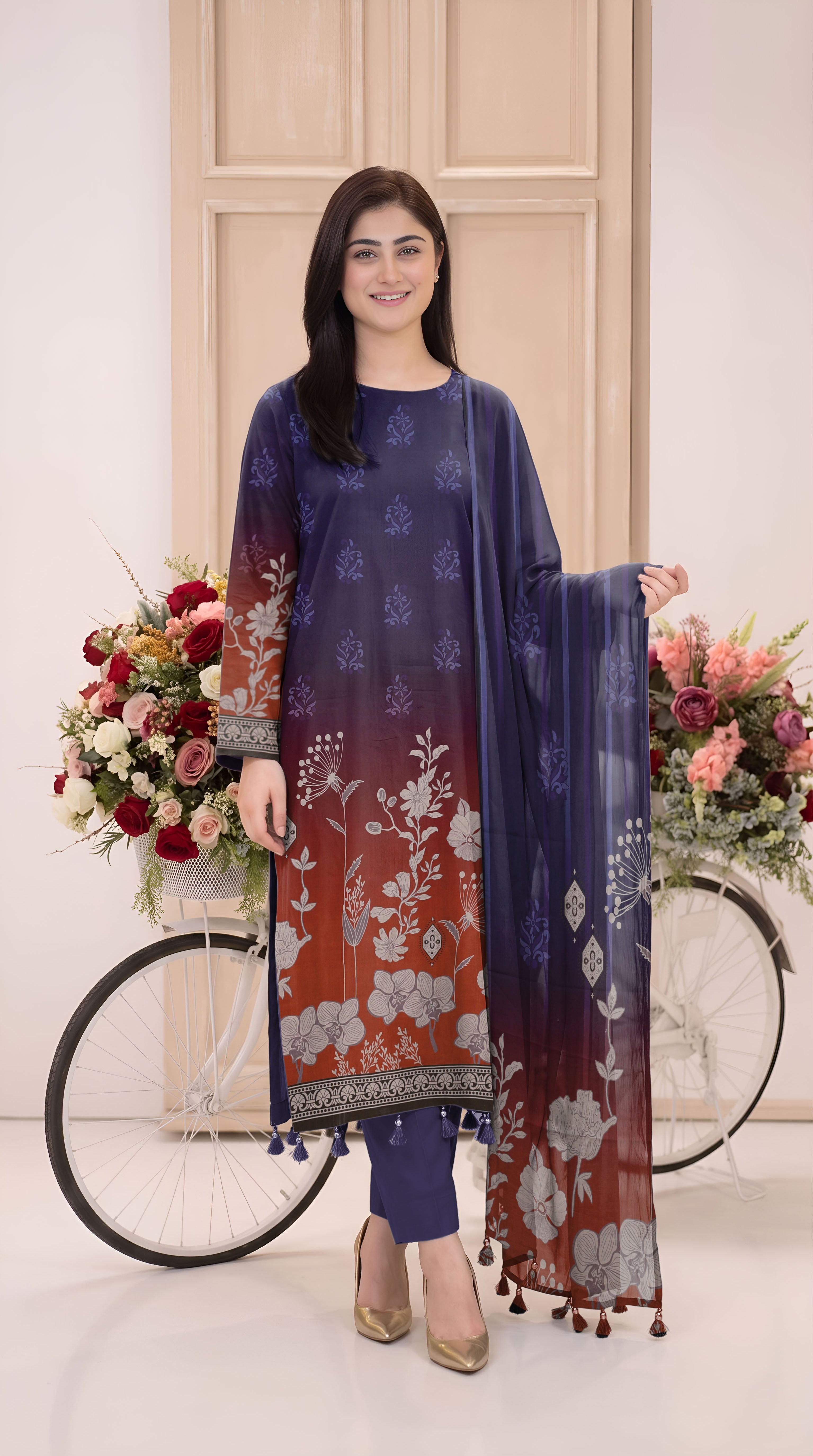 BISMIL 3 PIECE - PRINTED LAWN SUIT Unstitched 030