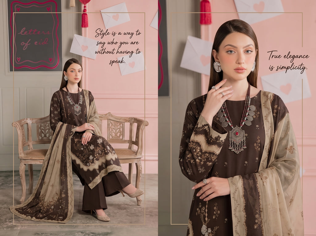 BISMIL 3 PIECE - DIGITAL PRINTED LAWN SUIT Unstitched