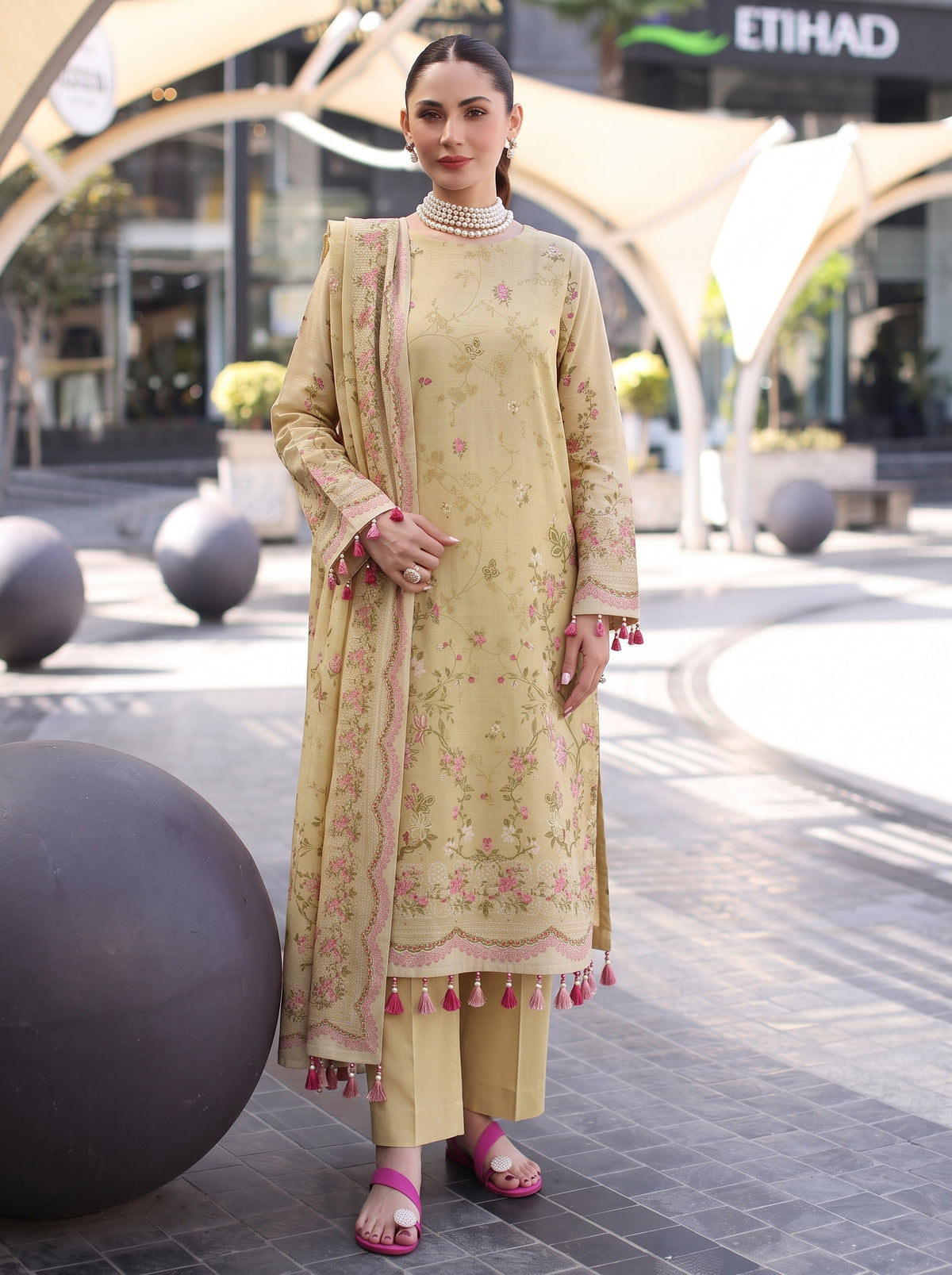 BLOSSOM 3 PIECE - DIGITAL PRINTED Karandi SUIT Unstitched