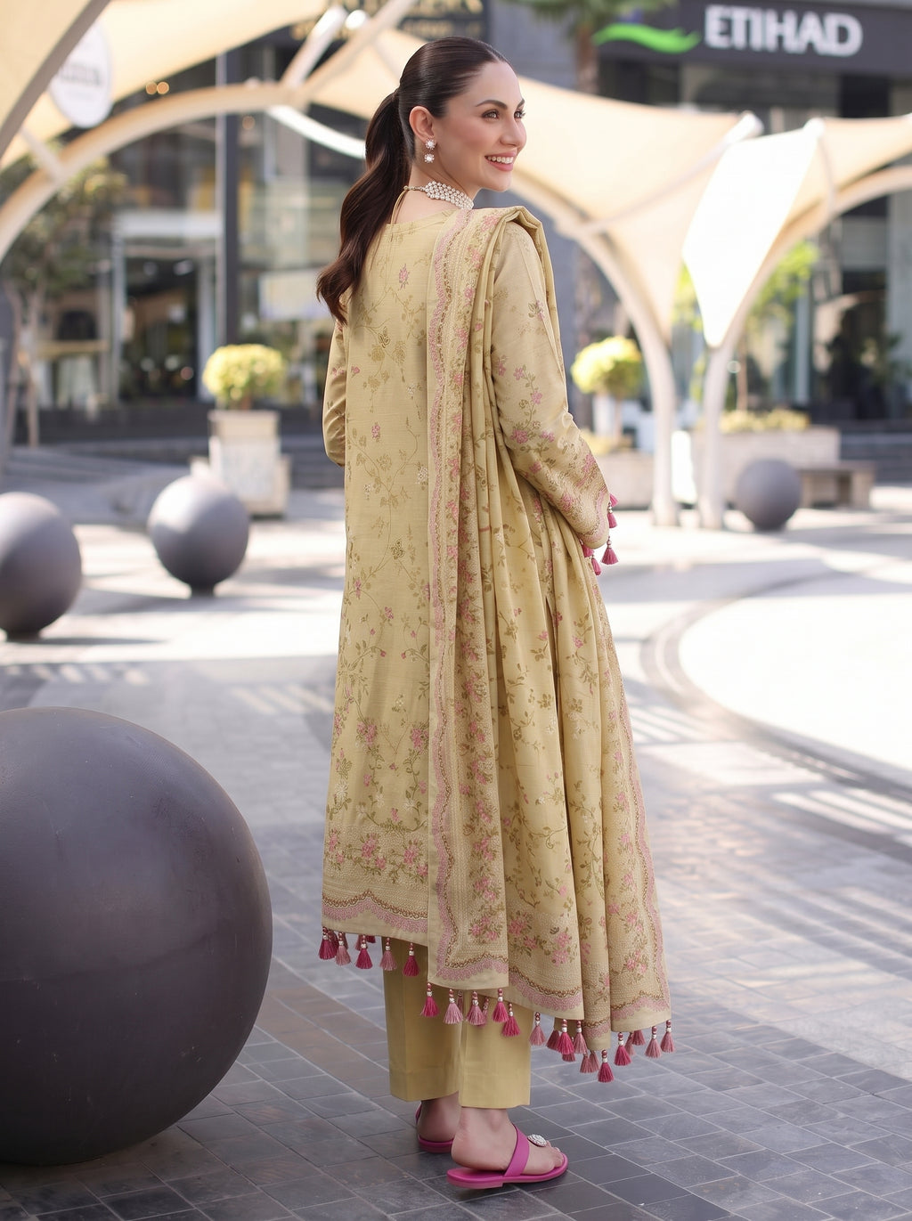 BLOSSOM 3 PIECE - DIGITAL PRINTED Karandi SUIT Unstitched