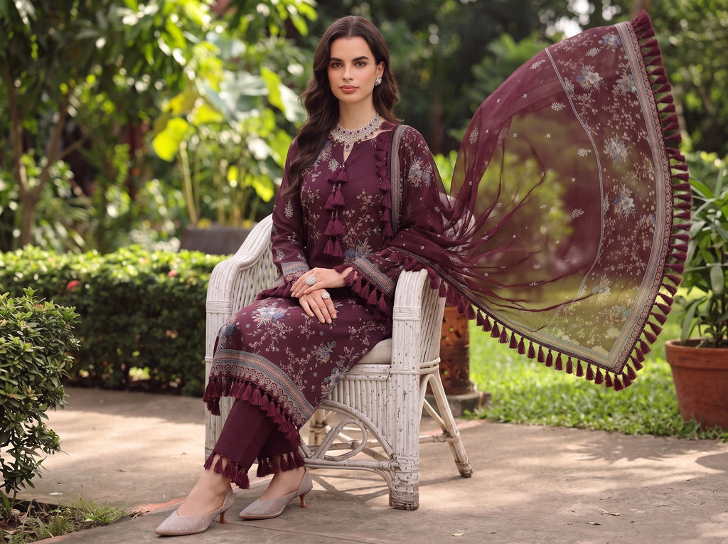 BISMIL 3 PIECE - PRINTED LAWN SUIT Unstitched