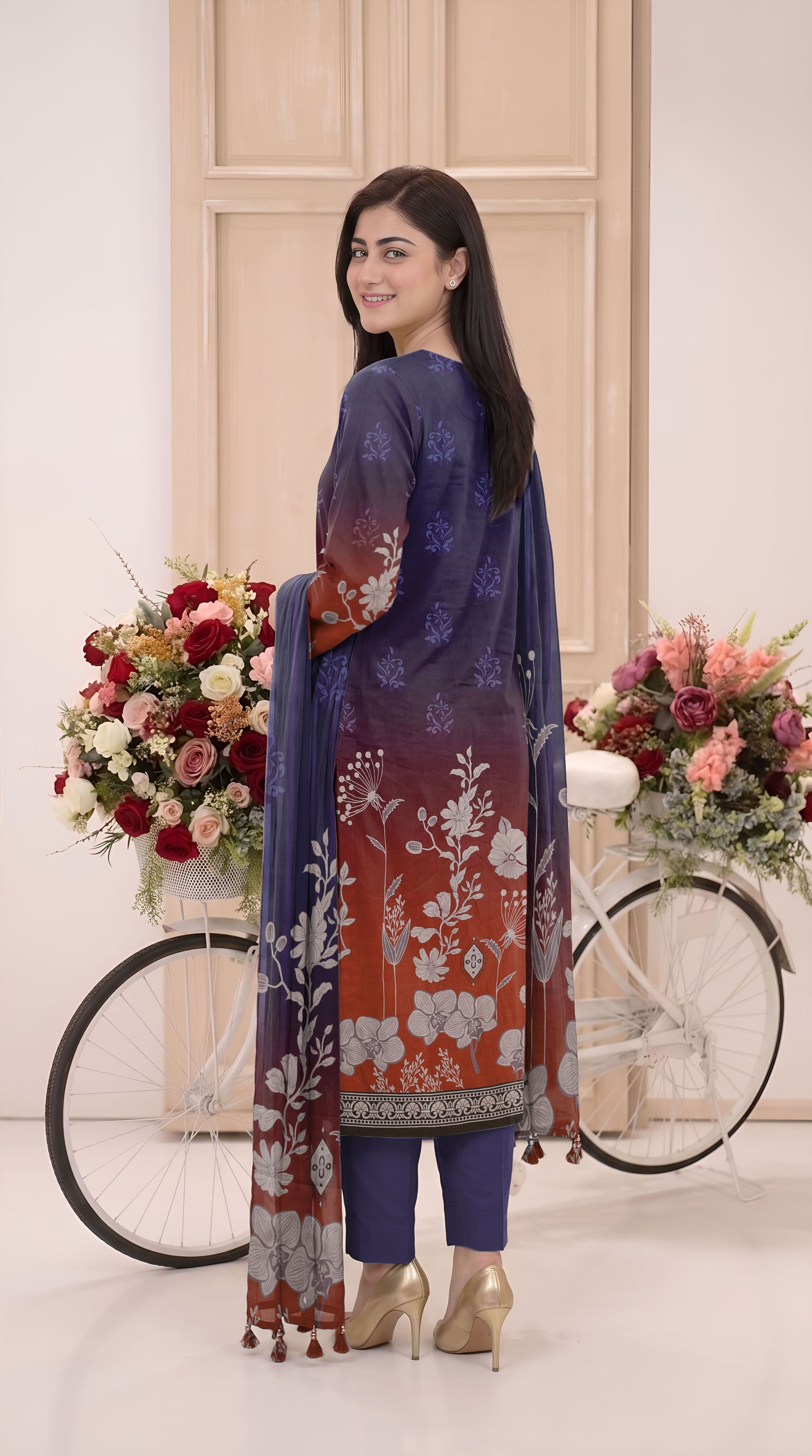 BISMIL 3 PIECE - PRINTED LAWN SUIT Unstitched 030