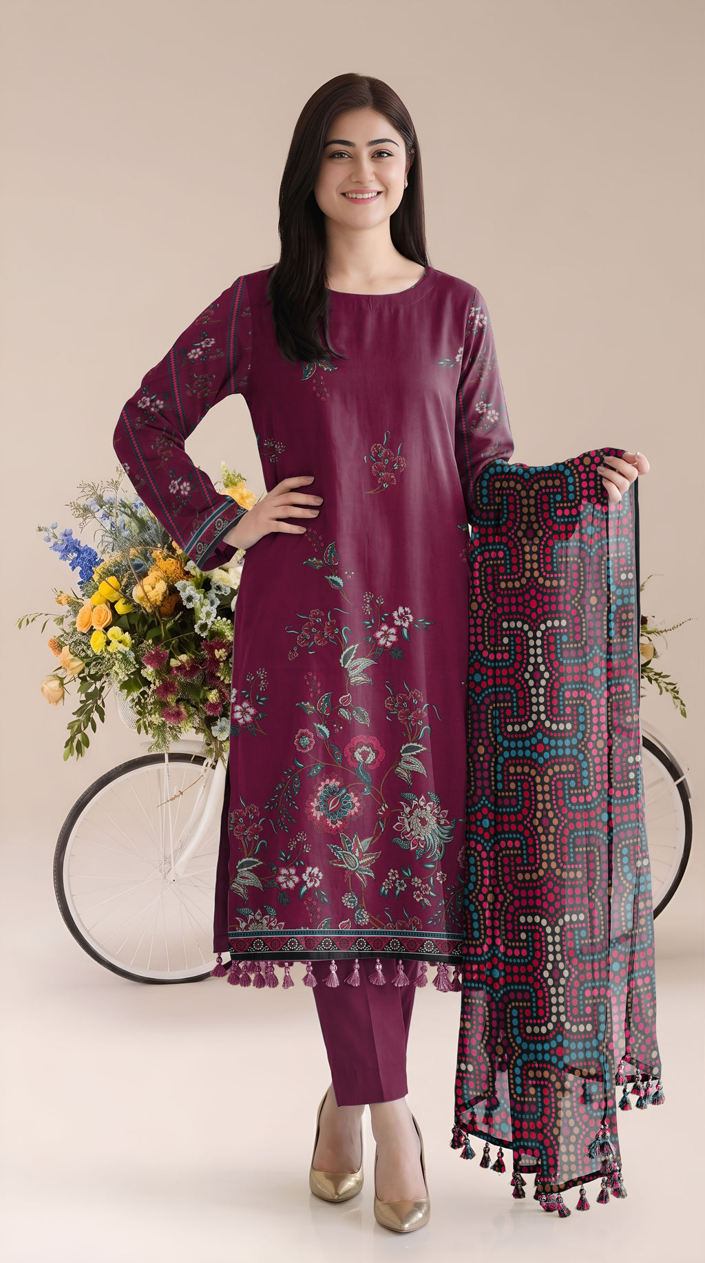 BISMIL 3 PIECE - PRINTED LAWN SUIT Unstitched 026