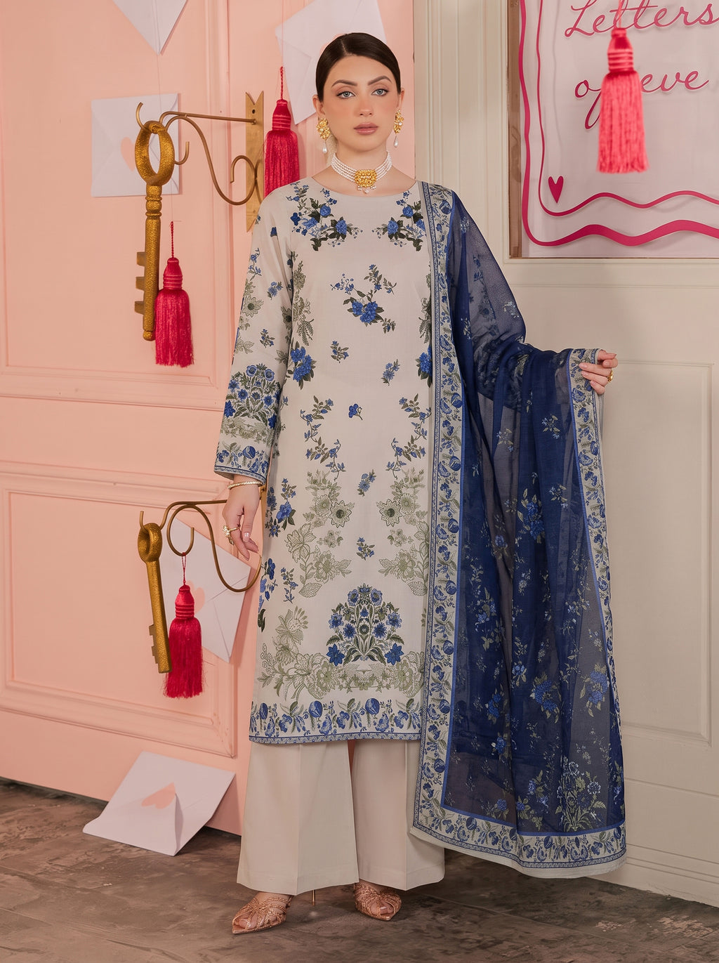 BISMIL 3 PIECE - DIGITAL PRINTED LAWN SUIT Unstitched