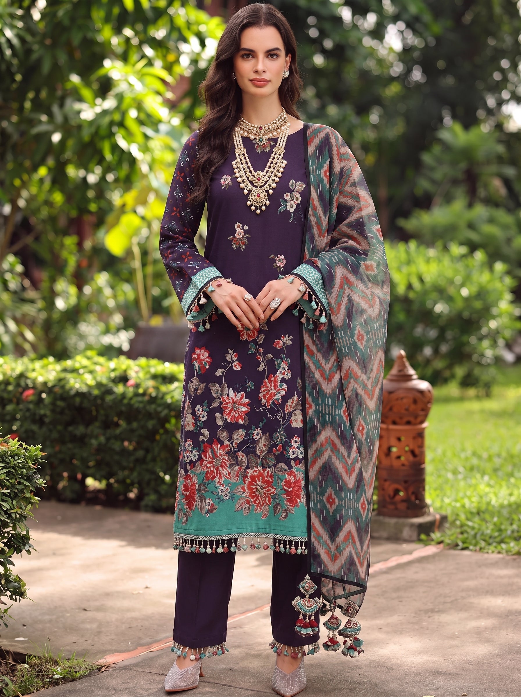 BISMIL 3 PIECE - PRINTED LAWN SUIT Unstitched