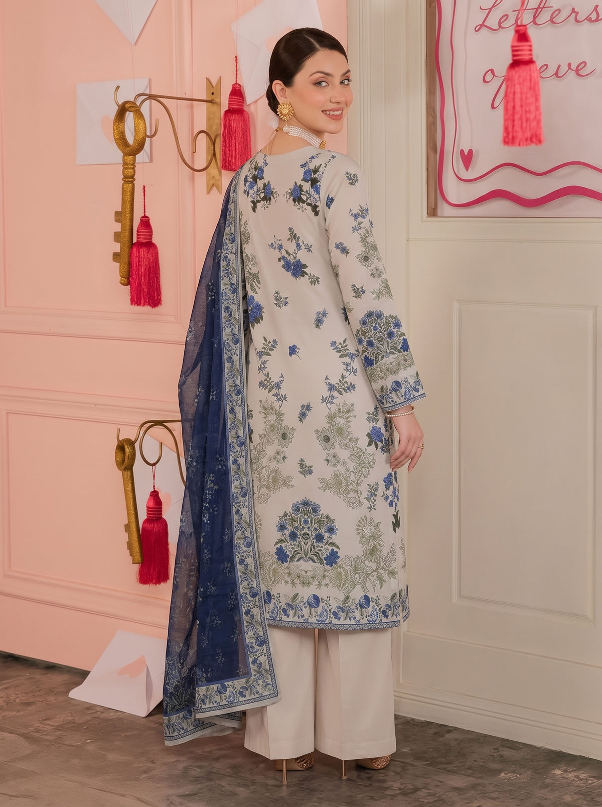 BISMIL 3 PIECE - DIGITAL PRINTED LAWN SUIT Unstitched