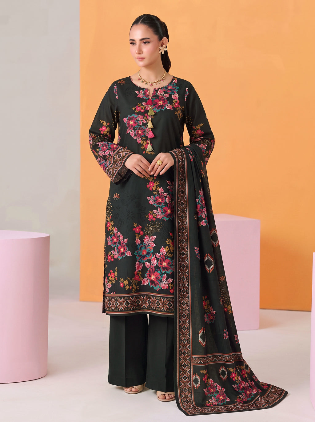 BISMIL 3 PIECE - DIGITAL PRINTED PREMIUM VISCOSE SUIT Unstitched 10