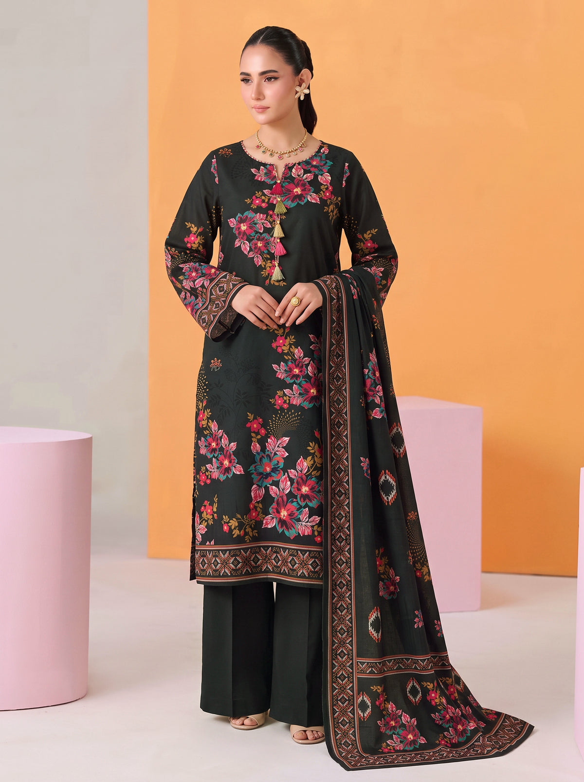 BISMIL 3 PIECE - DIGITAL PRINTED PREMIUM VISCOSE SUIT Unstitched 10