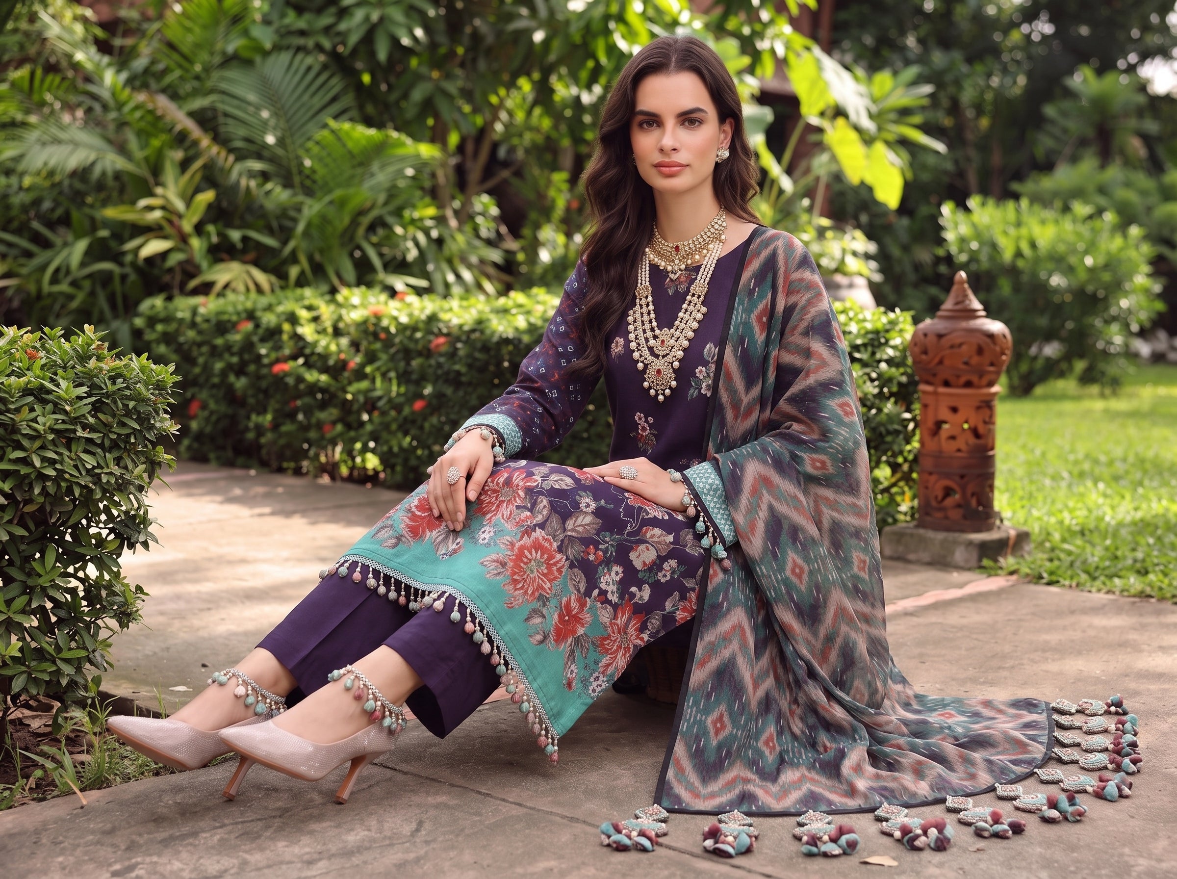 BISMIL 3 PIECE - PRINTED LAWN SUIT Unstitched