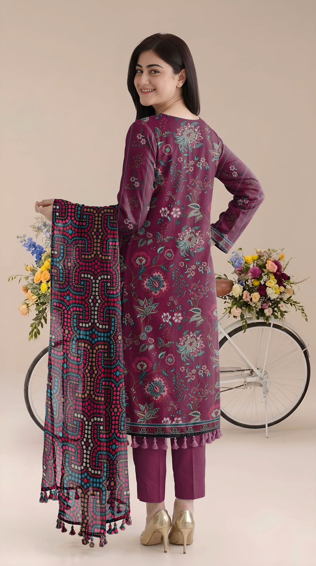 BISMIL 3 PIECE - PRINTED LAWN SUIT Unstitched 026