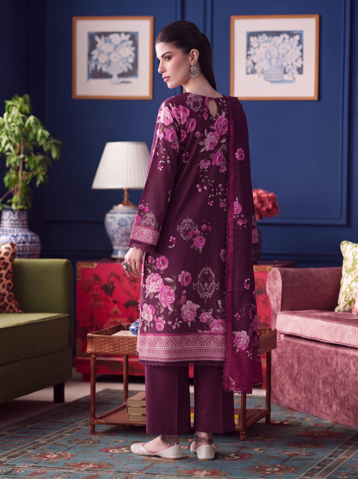 BISMIL 3 PIECE - DIGITAL PRINTED PREMIUM VISCOSE SUIT Unstitched