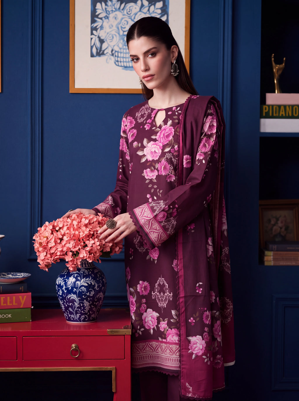 BISMIL 3 PIECE - DIGITAL PRINTED PREMIUM VISCOSE SUIT Unstitched