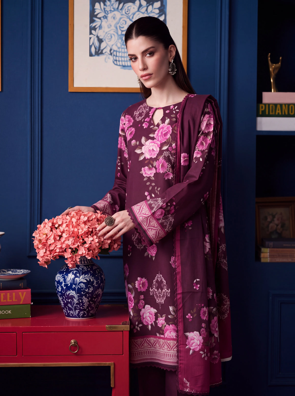 BISMIL 3 PIECE - DIGITAL PRINTED PREMIUM VISCOSE SUIT Unstitched