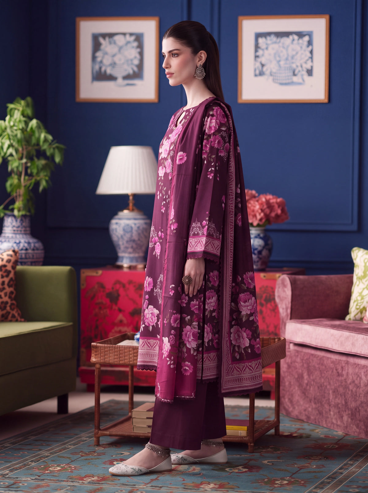 BISMIL 3 PIECE - DIGITAL PRINTED PREMIUM VISCOSE SUIT Unstitched