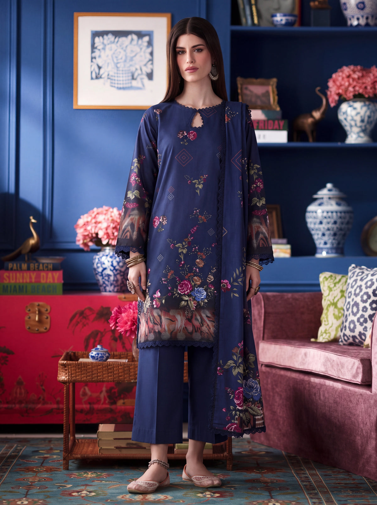 BISMIL 3 PIECE - DIGITAL PRINTED PREMIUM VISCOSE SUIT Unstitched