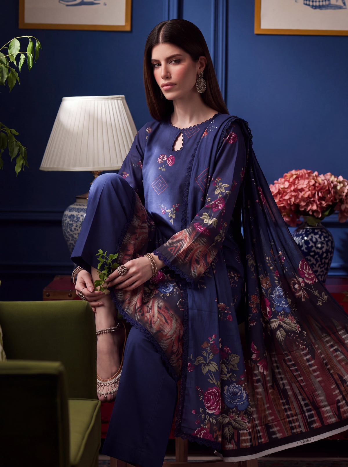 BISMIL 3 PIECE - DIGITAL PRINTED PREMIUM VISCOSE SUIT Unstitched