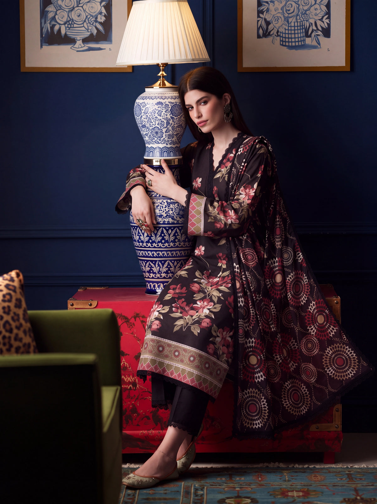 BISMIL 3 PIECE - DIGITAL PRINTED PREMIUM VISCOSE SUIT Unstitched