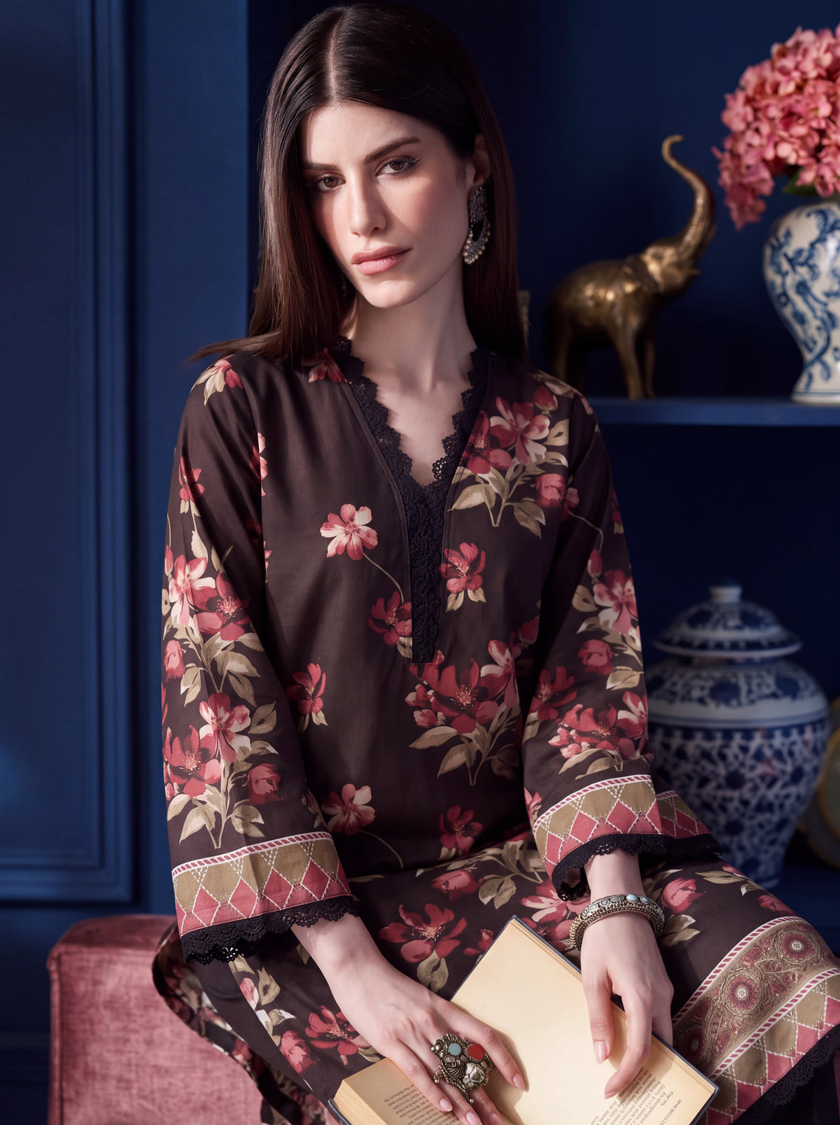BISMIL 3 PIECE - DIGITAL PRINTED PREMIUM VISCOSE SUIT Unstitched
