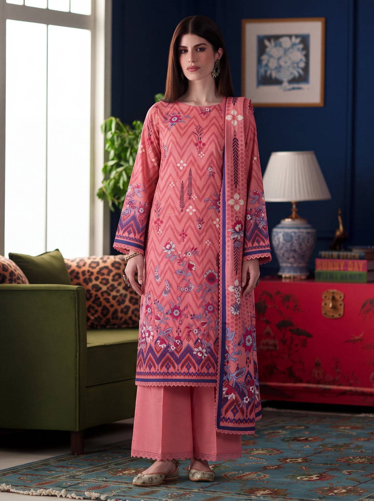 BISMIL 3 PIECE - DIGITAL PRINTED PREMIUM VISCOSE SUIT Unstitched