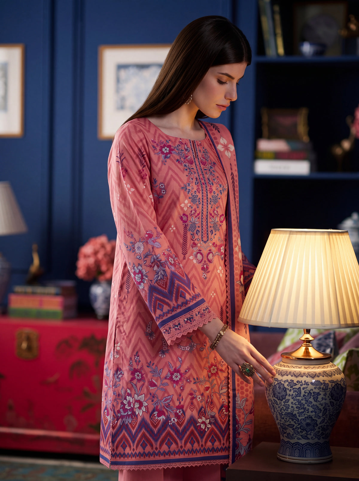 BISMIL 3 PIECE - DIGITAL PRINTED PREMIUM VISCOSE SUIT Unstitched