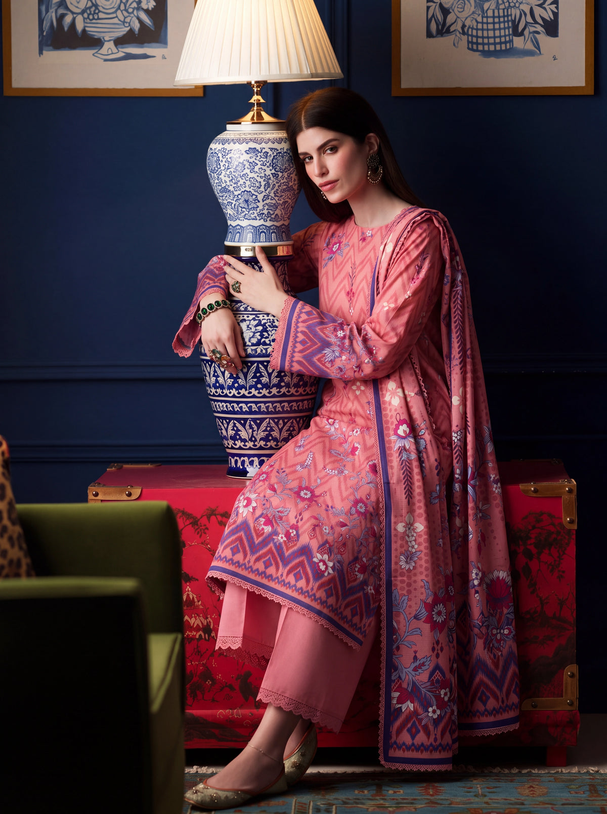 BISMIL 3 PIECE - DIGITAL PRINTED PREMIUM VISCOSE SUIT Unstitched