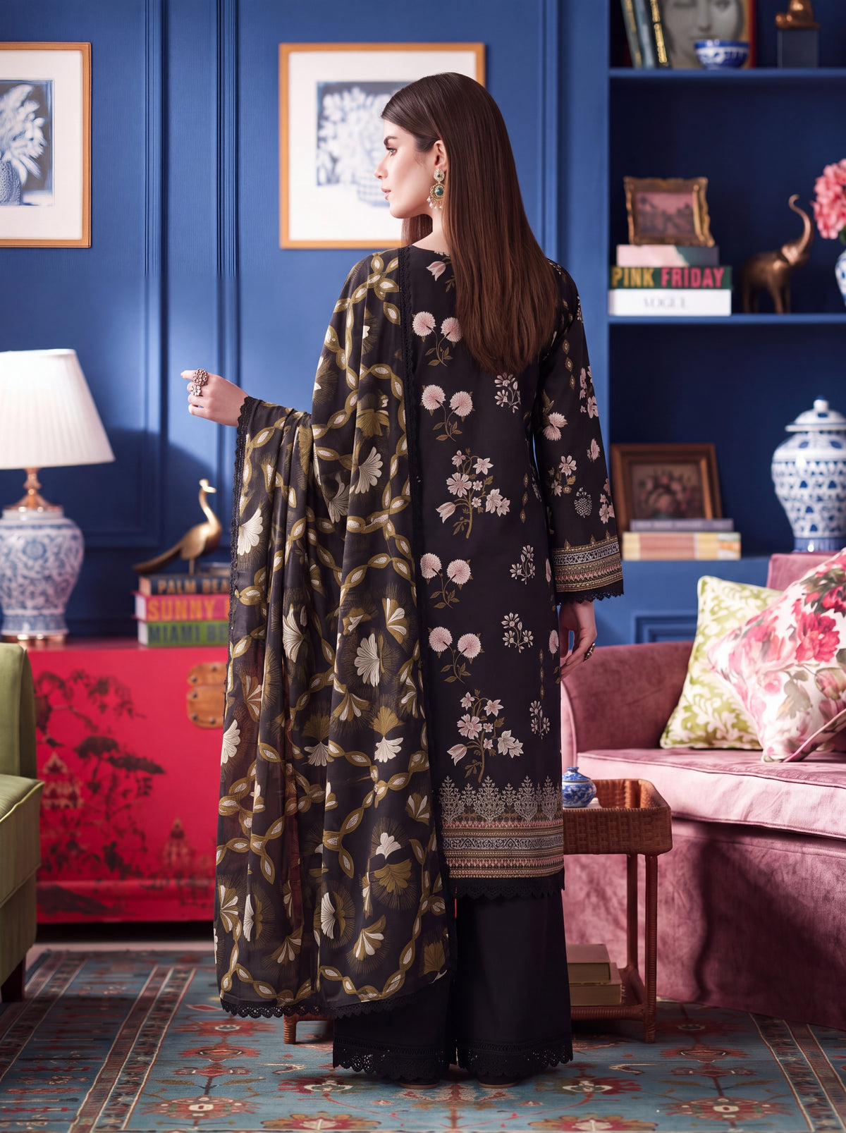 BISMIL 3 PIECE - DIGITAL PRINTED PREMIUM VISCOSE SUIT Unstitched