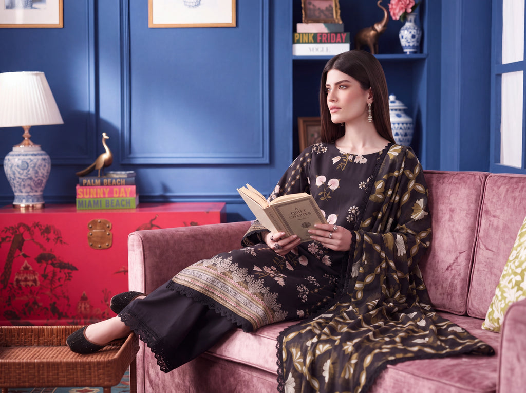 BISMIL 3 PIECE - DIGITAL PRINTED PREMIUM VISCOSE SUIT Unstitched