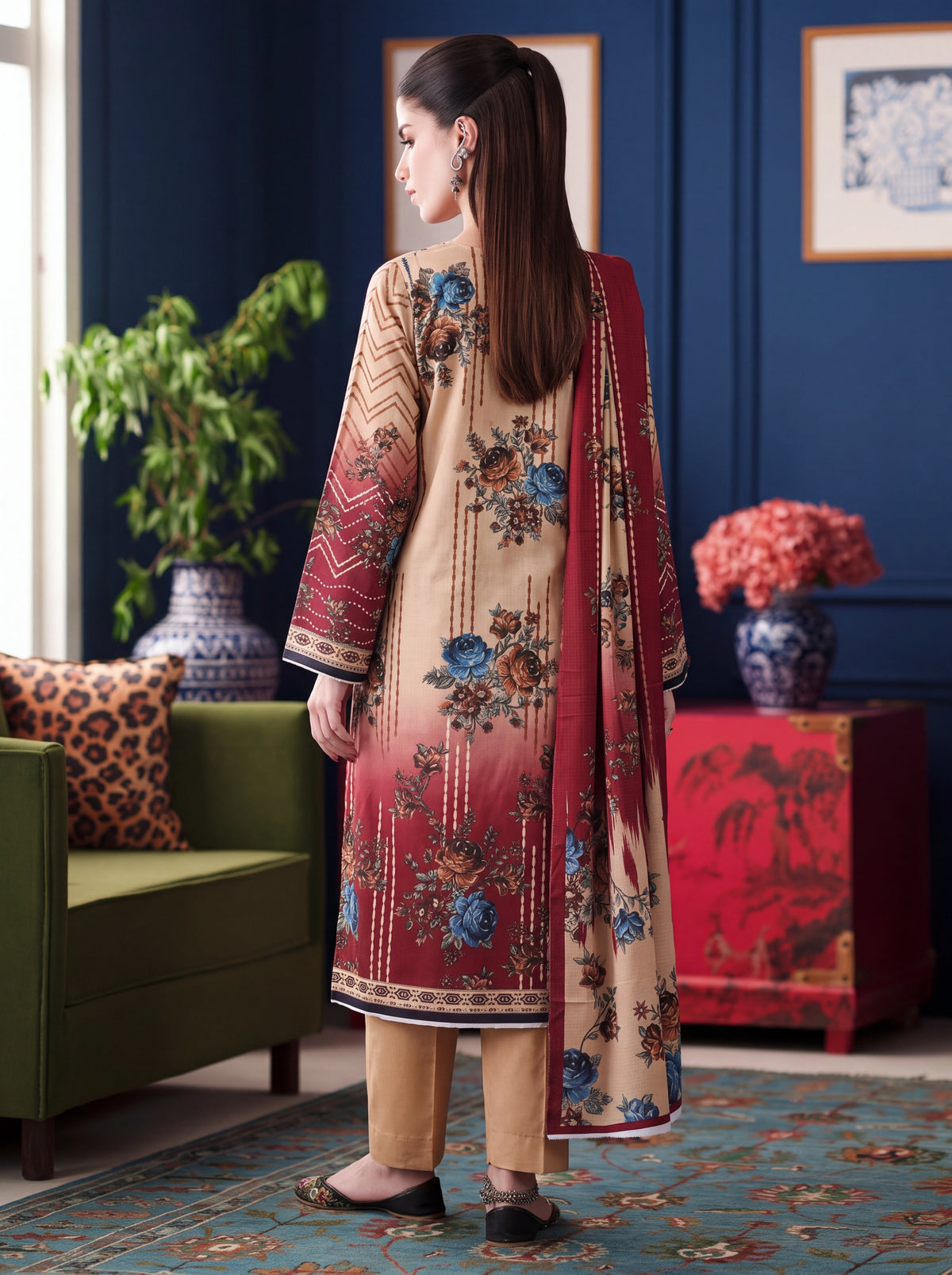 BISMIL 3 PIECE - DIGITAL PRINTED PREMIUM VISCOSE SUIT Unstitched