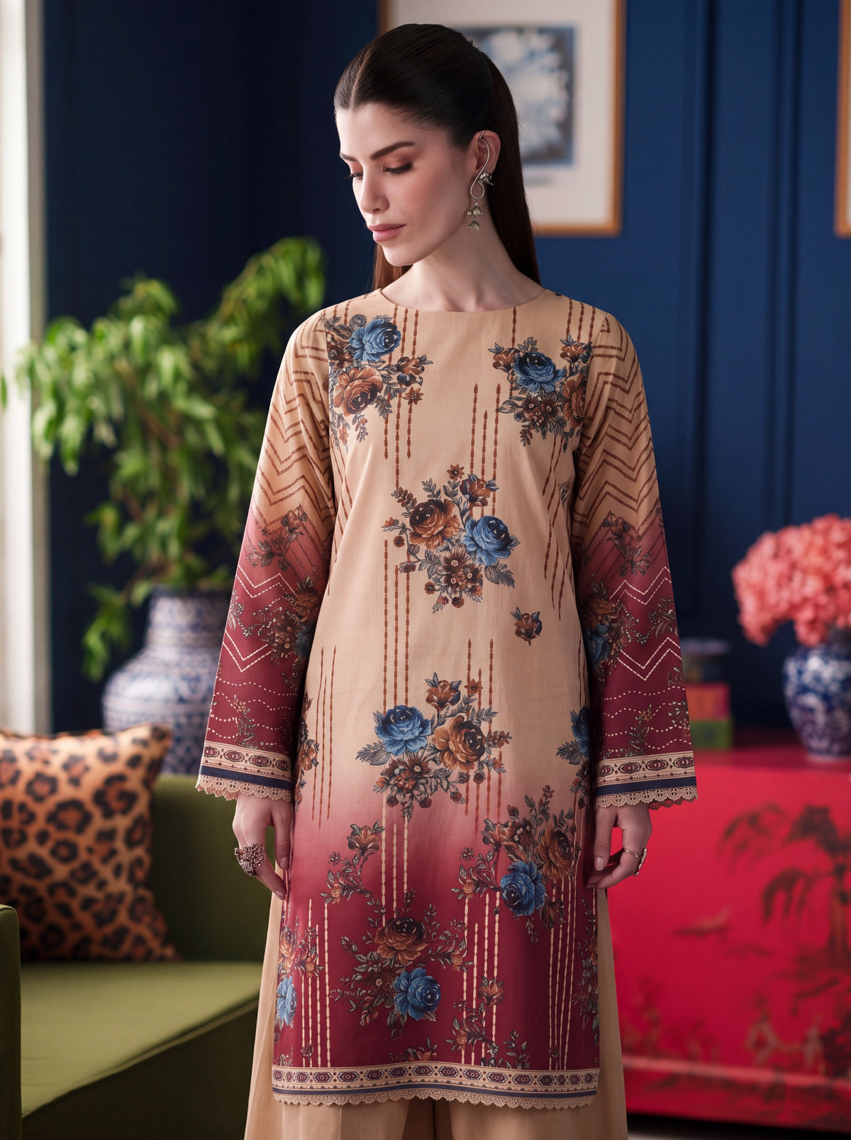 BISMIL 3 PIECE - DIGITAL PRINTED PREMIUM VISCOSE SUIT Unstitched
