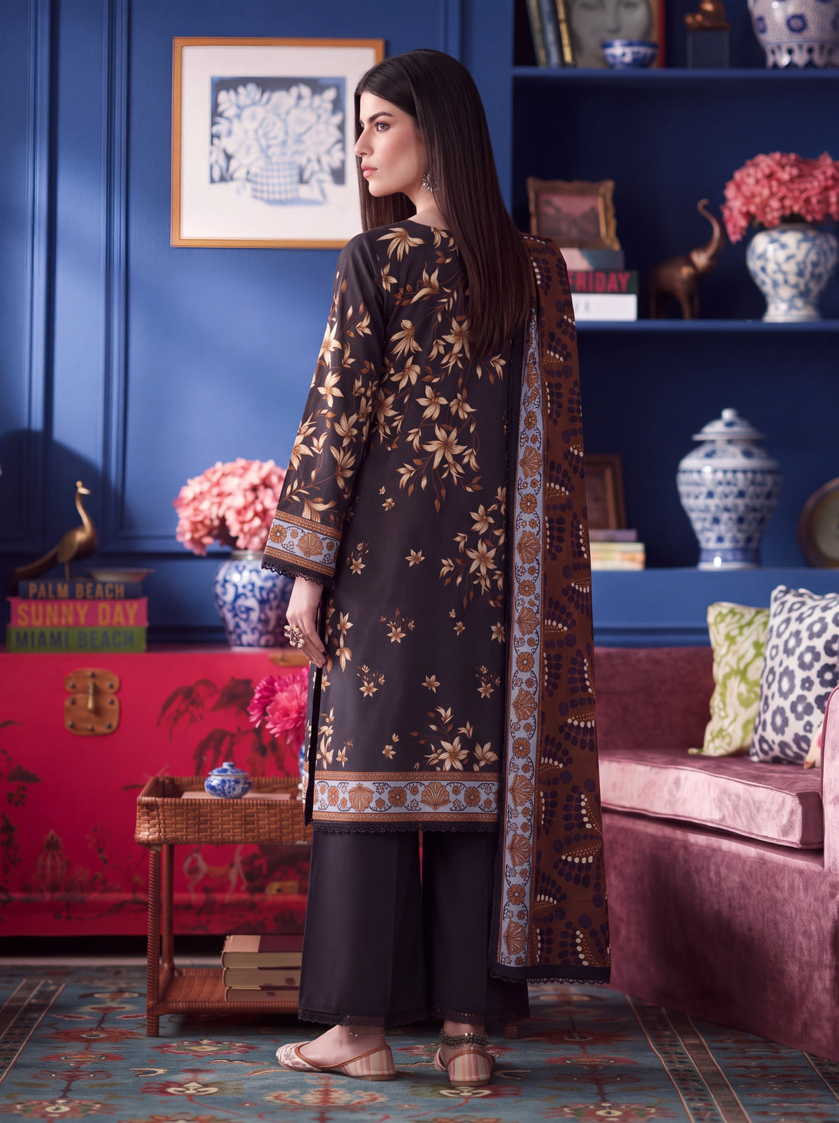 BISMIL 3 PIECE - DIGITAL PRINTED PREMIUM VISCOSE SUIT Unstitched