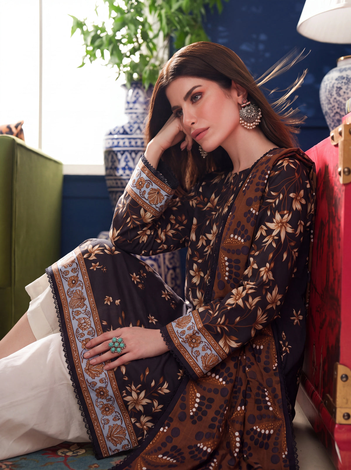 BISMIL 3 PIECE - DIGITAL PRINTED PREMIUM VISCOSE SUIT Unstitched