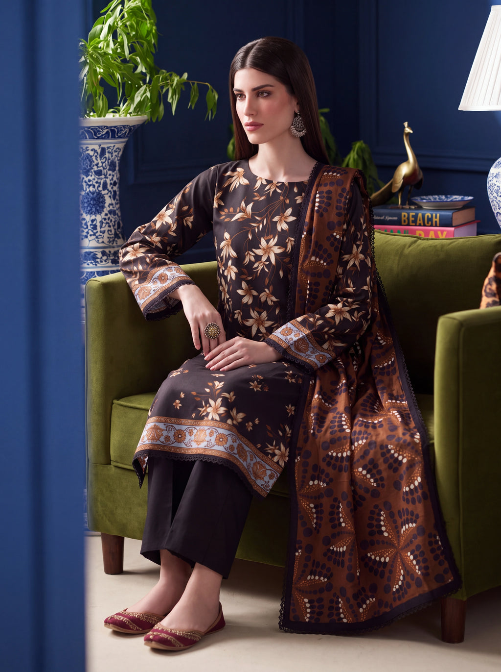 BISMIL 3 PIECE - DIGITAL PRINTED PREMIUM VISCOSE SUIT Unstitched