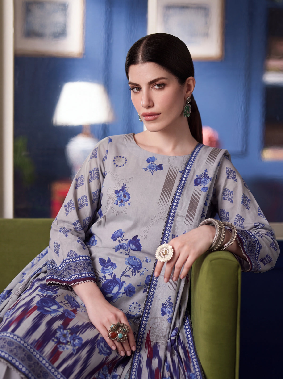 BISMIL 3 PIECE - DIGITAL PRINTED PREMIUM VISCOSE SUIT Unstitched
